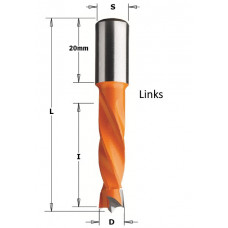 Drevelboor met volhardmetaal boorpunt L=57.5mm D=4 S-10x20 links Drevelboor met volhardmetaal boorpunt L=57.5mm D=4 S-10x20 links