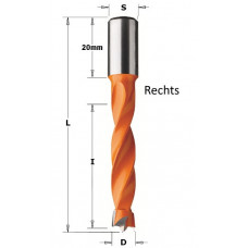 Drevelboor met volhardmetaal boorpunt L=70mm D=4 S=10x20 rechts Drevelboor met volhardmetaal boorpunt L=70mm D=4 S=10x20 rechts