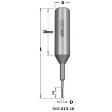 Drevelboor  "Extreme" met volhardmetaal spiraal en boorpunt L=57.5mm D=1.3 rechts