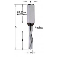 Drevelboor  "Extreme" met volhardmetaal spiraal en boorpunt L=57.5mm D=2 rechts
