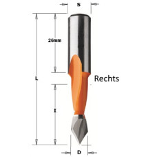 Spitse drevelboor type 313 met volhardmetaal boorpunt L=57.5mm D=5 rechts