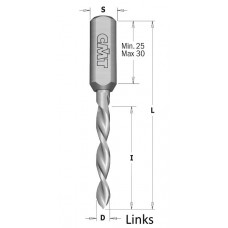 Spitse drevelboor  "Extreme" met volhardmetaal spiraal en boorpunt L=70mm D=3 links