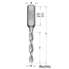 Spitse drevelboor  "Extreme" met volhardmetaal spiraal en boorpunt L=70mm D=3 rechts