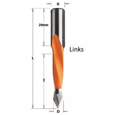 Spitse drevelboor type 366 met volhardmetaal boorpunt L=77mm D=5.0 links