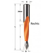 Spitse drevelboor type 366 met volhardmetaal boorpunt L=77mm D=5.0 rechts
