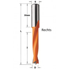 Drevelboor met volhardmetaal boorpunt L=77mm D=5 S-10x30 rechts Drevelboor met volhardmetaal boorpunt L=77mm D=5 S-10x30 rechts
