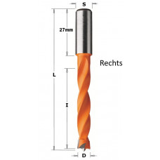 Drevelboor met volhardmetaal boorpunt L=85mm D=5 S=10x27 rechts Drevelboor met volhardmetaal boorpunt L=85mm D=5 S=10x27 rechts