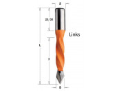 CMT nr374 spitse drevelboren L=57.5mm 4-voudige spiraal Z=2