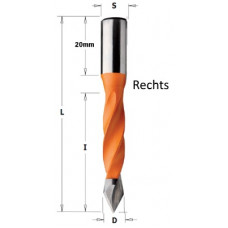 Spitse drevelboor type 375 met volhardmetaal boorpunt L=70 mm D=5.0 rechts