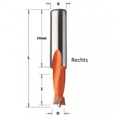 Drevelboor type361 met hardmetaal boorpunt L=57.5mm D=5 rechts Drevelboor type361 met hardmetaal boorpunt L=57.5mm D=5 rechts