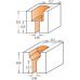 HM-schroefsleuffrees D=12.7 schacht Ø8mm