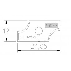 Radiusprofielmes Li 24x12.0x1.5 mm d=4 r=6.4