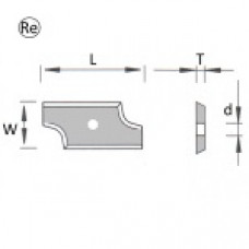 Radiusprofielmes Re 19.5x9.0x1.5 mm d=4 r=2 Radiusprofielmes Re 19.5x9.0x1.5 mm d=4 r=2