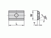 Keermes - Wisselmes W=12 mm T=1.5 mm <=25mm α=35º Keermes - Wisselmes W=12 mm T=1.5 mm <=25mm α=35º