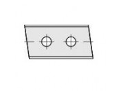 Wisselmes Links - Rechts 5º W=12mm T=1.5mm Z=2 <=25mm  2gaten