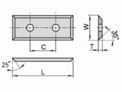 Wisselmes - Keermes W=7.0mm T=1,5mm α=35º Wisselmes - Keermes W=7.0mm T=1,5mm α=35º
