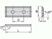 Keermes - Wisselmes W=12.0mm T=1,5mm α=45º Keermes - Wisselmes W=12.0mm T=1,5mm α=45º