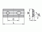 Keermes - Wisselmes W=13 mm T=2.3 mm α=35º Keermes - Wisselmes W=13 mm T=2.3 mm α=35º