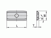 Keermes - Wisselmes W=12 mm T=1.5 mm α=35º afgeronde hoeken Keermes - Wisselmes W=12 mm T=1.5 mm α=35º afgeronde hoeken