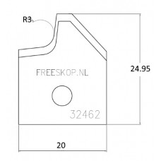 Profielmes systeem OMAS uitvoering : 048024R3B0 R=3 (3.11.A1)