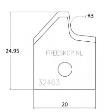 Profielmes systeem OMAS uitvoering : 048024R3A0 R=3 (3.11.A2)