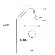 Profielmes systeem OMAS uitvoering : 048024R5A0 R=5 (3.11.A4)