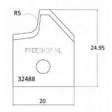 Profielmes systeem OMAS uitvoering : 048024R5B0 R=5 (3.11.A3)