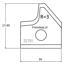 Profielmes systeem Oertli uitvoering : F09.1933L R=3 (4.7.C1)