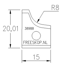 Profielmes systeem OMAS uitvoering : 78866 RH R=8 (4.3.A4)