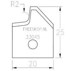 Profielmes systeem OMAS uitvoering : 048024R2A0 R=2 