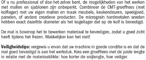 Omschrijving Groef- kantenfrezen CMT 912B