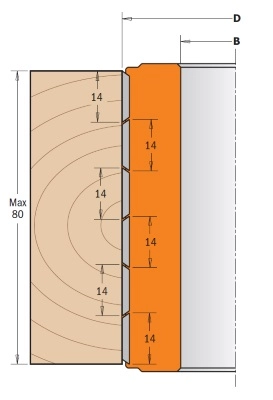Tekening met maten van CMT orange tools gespiraliseerde strijkfrees 694.019