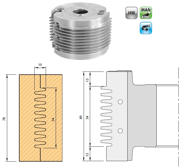 vingerlas verlijmfrees tot 78 mm diep 356
