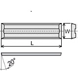 tekening met maataanduiding KWO versofix keermessen